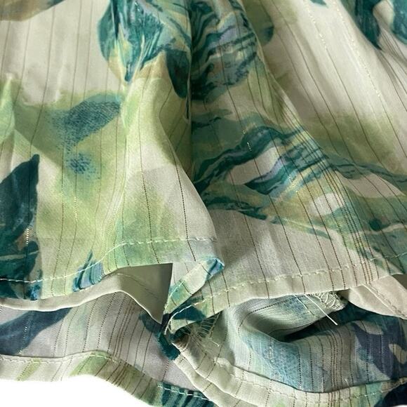 BTFL-Life Green Palm Tree Print Long Sleeve Lightweight Romper Women's Size XS - Picture 7 of 9